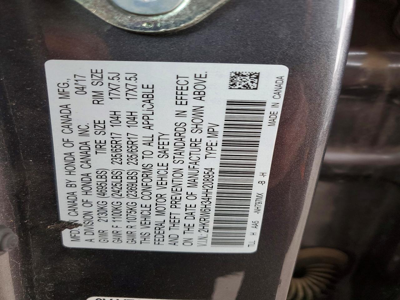 2017 HONDA CR-V LX photo 25