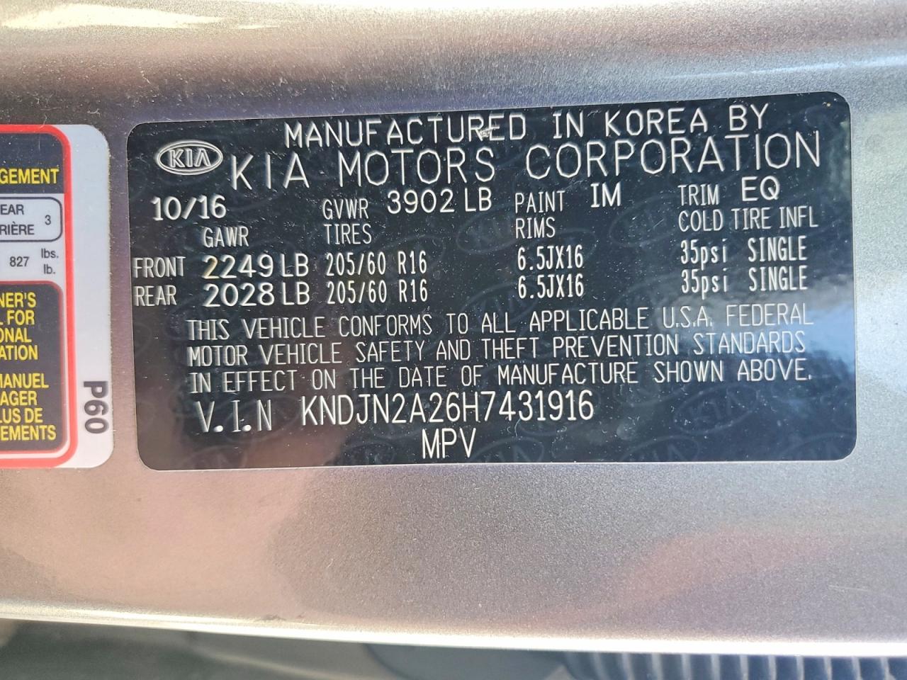 2017 KIA SOUL BASE photo 13
