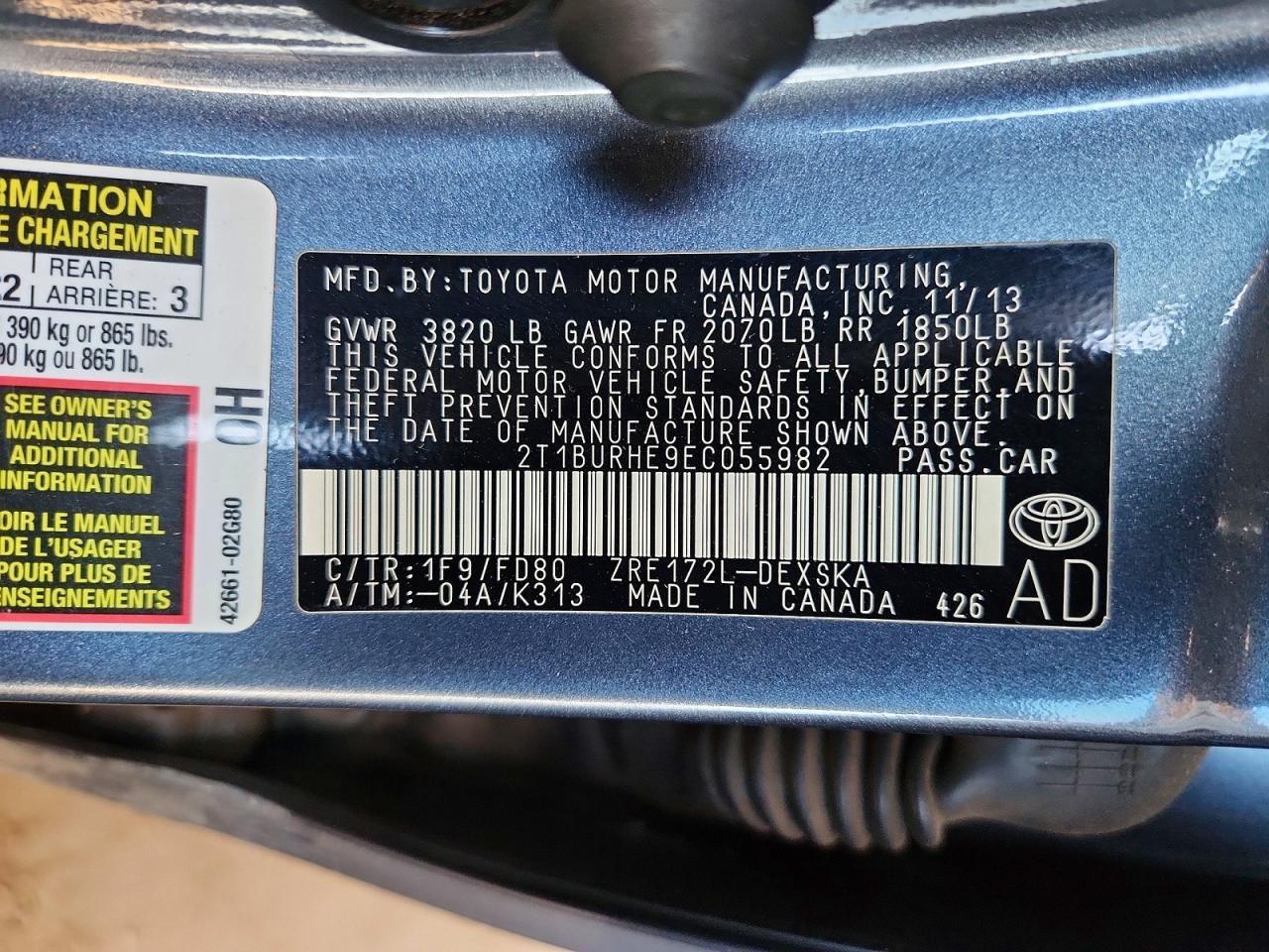 2014 TOYOTA COROLLA S PLUS photo 23