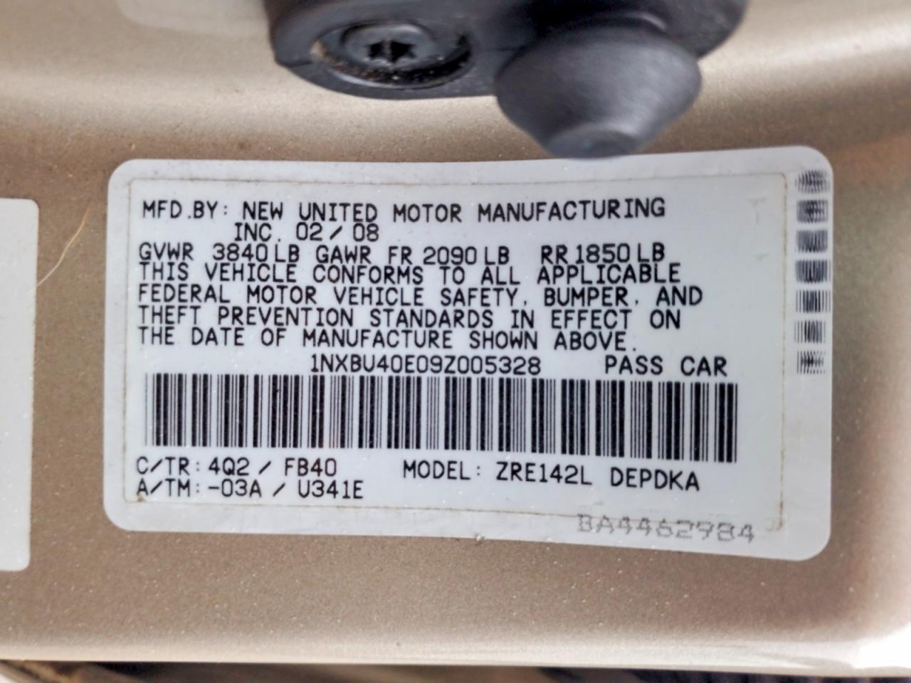 2009 TOYOTA COROLLA LE photo 12