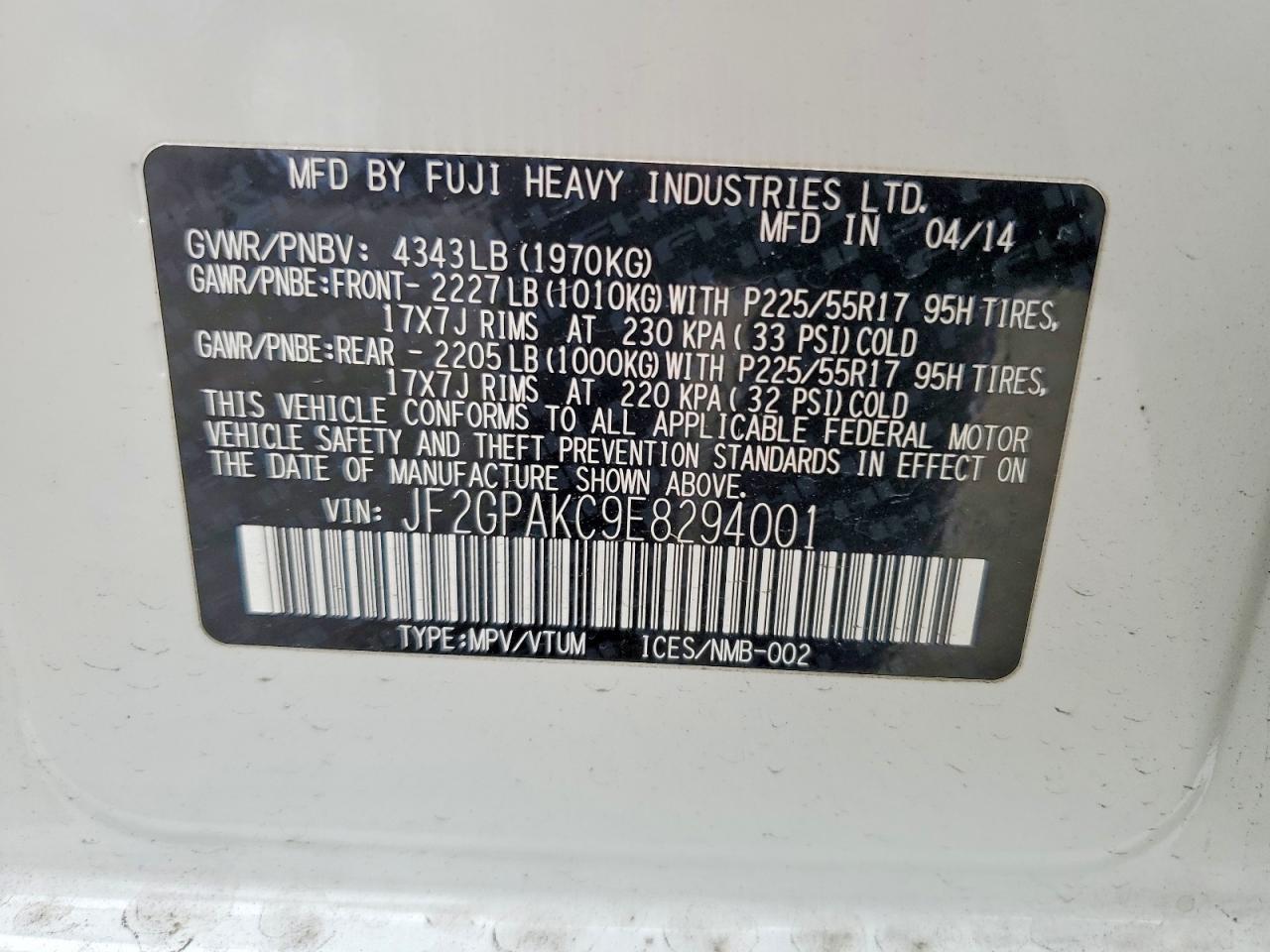 2014 SUBARU XV CROSSTREK 2.0 LIMITED photo 34