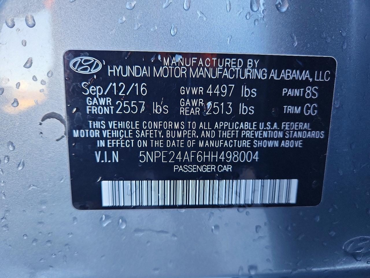 2017 HYUNDAI SONATA SE photo 23