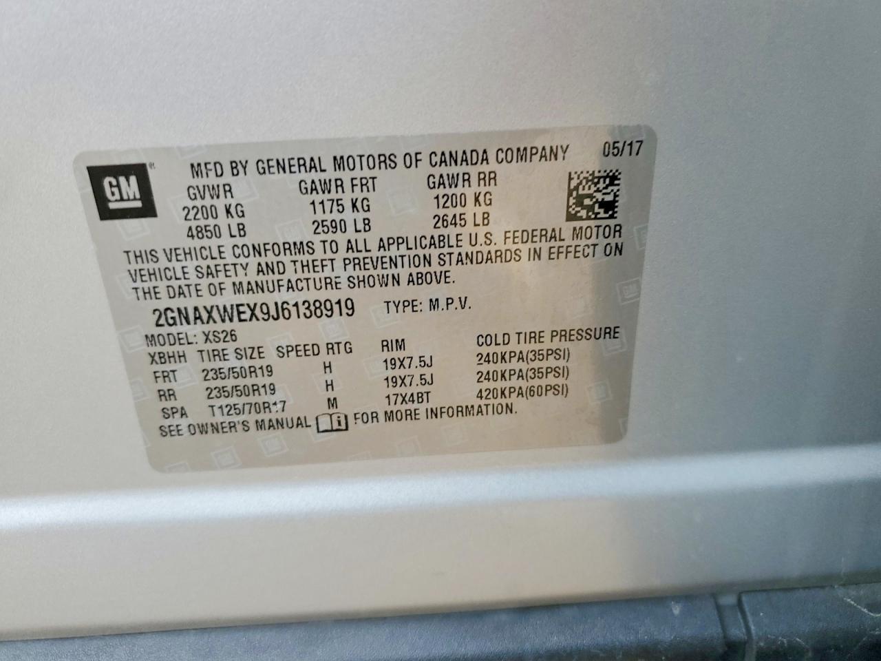 2018 CHEVROLET EQUINOX PREMIER photo 25