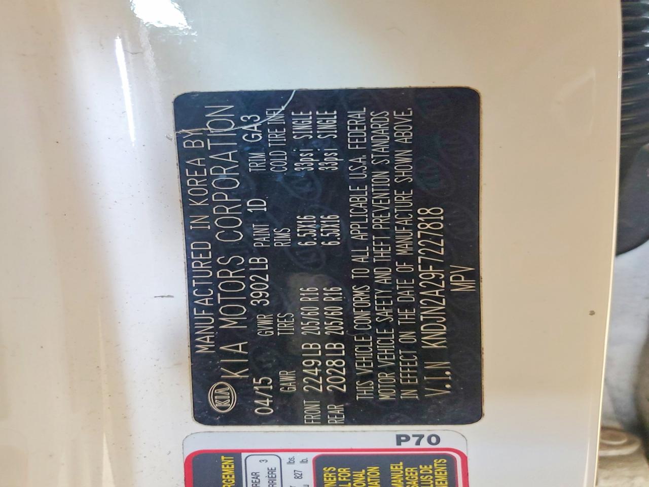 2015 KIA SOUL BASE photo 23