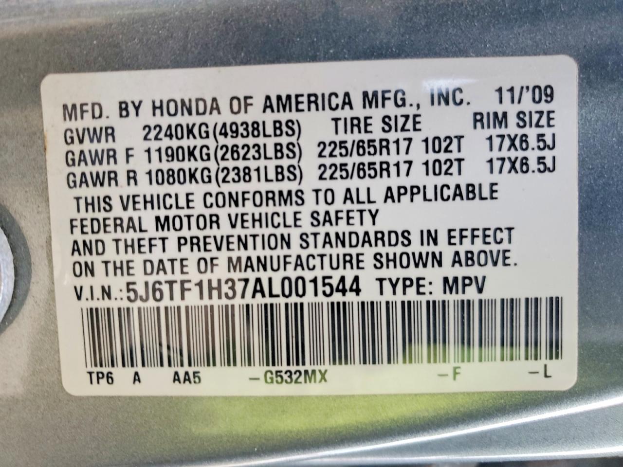 2010 HONDA ACCORD CROSSTOUR EX photo 13