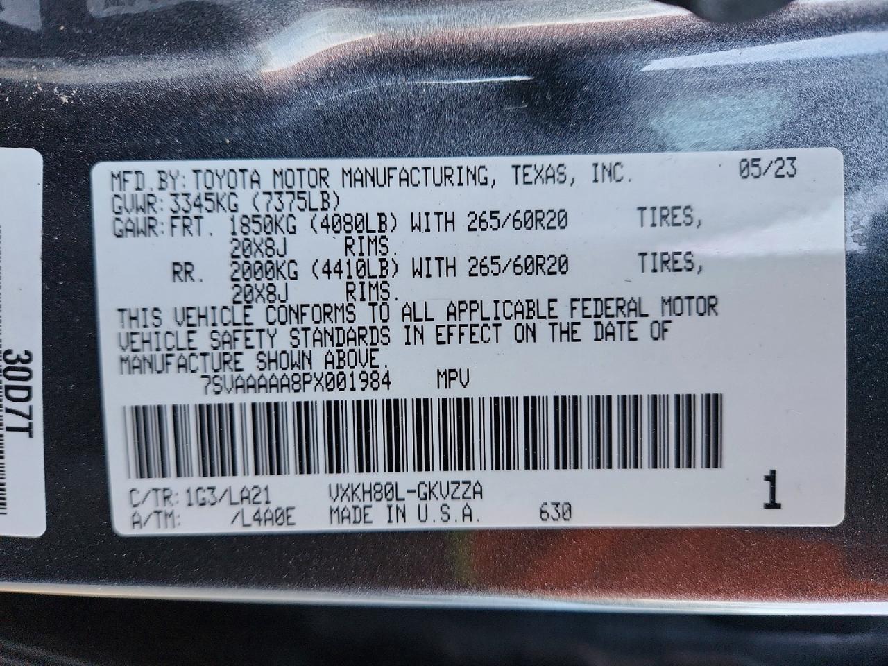 2023 TOYOTA SEQUOIA PLATINUM photo 25