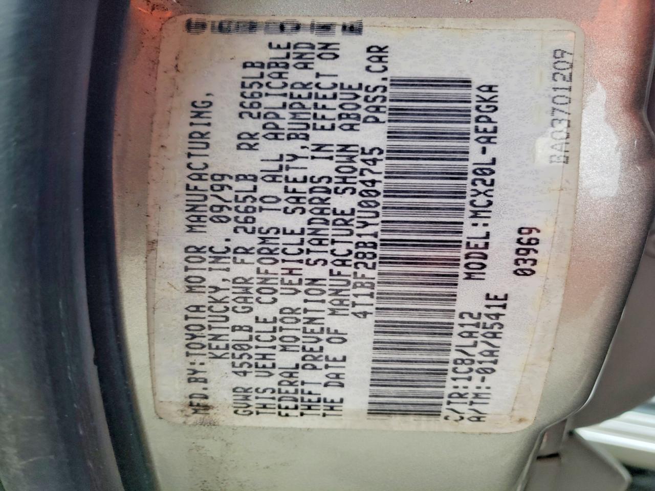 2000 TOYOTA AVALON XLS photo 12