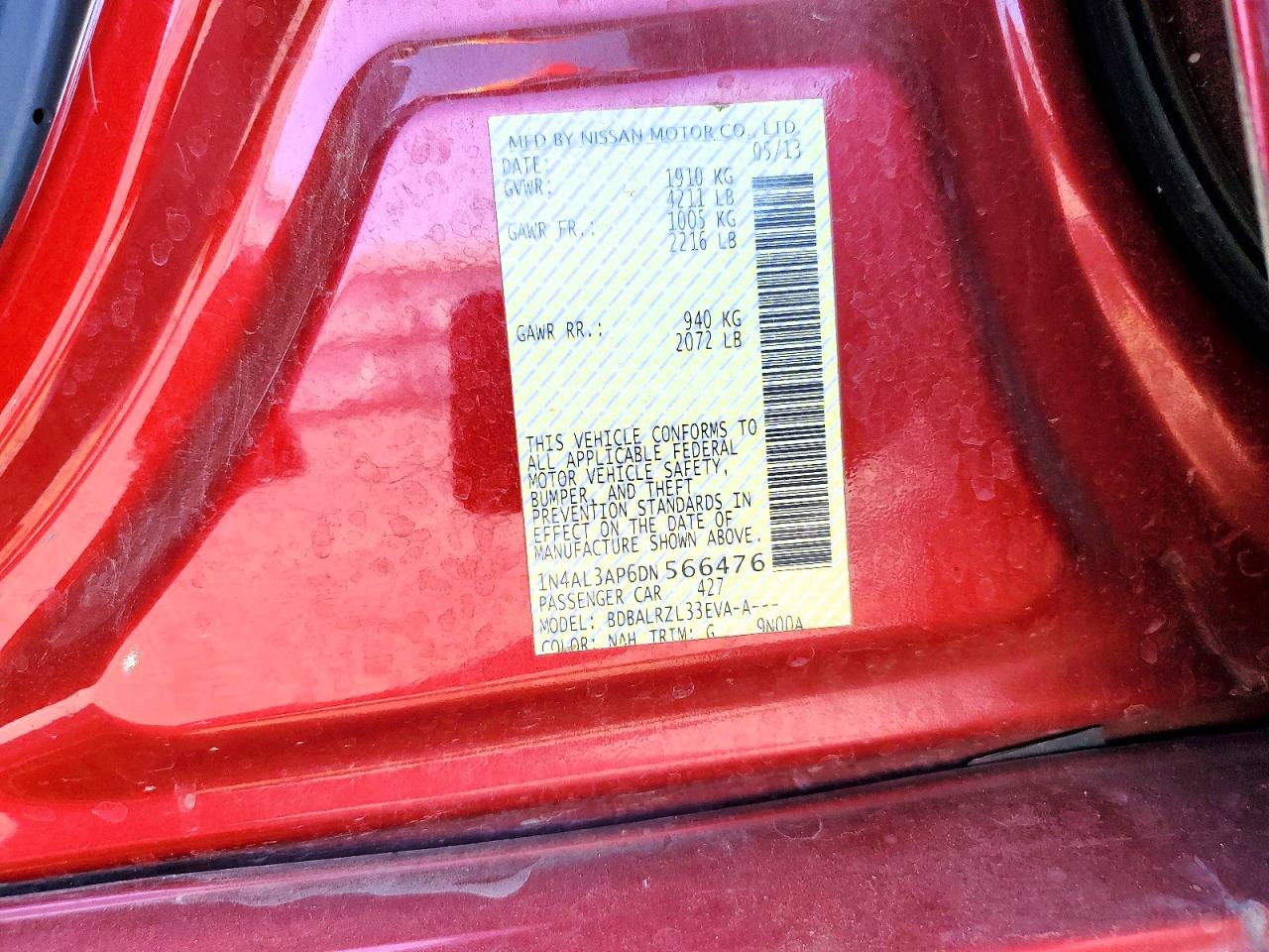 2013 NISSAN ALTIMA 2.5 photo 12