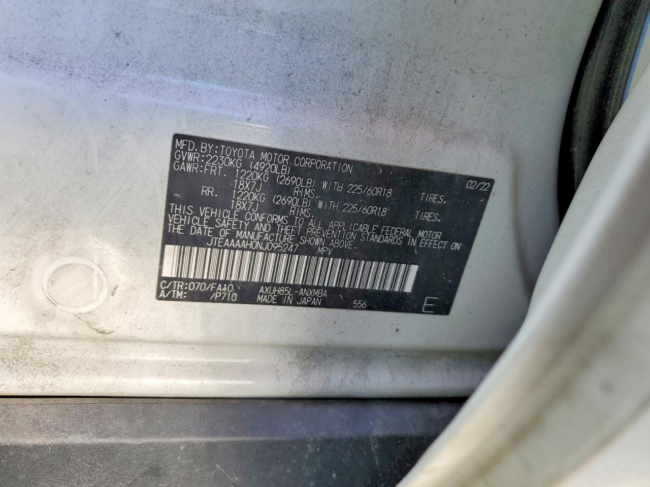 2022 TOYOTA VENZA LE photo 27