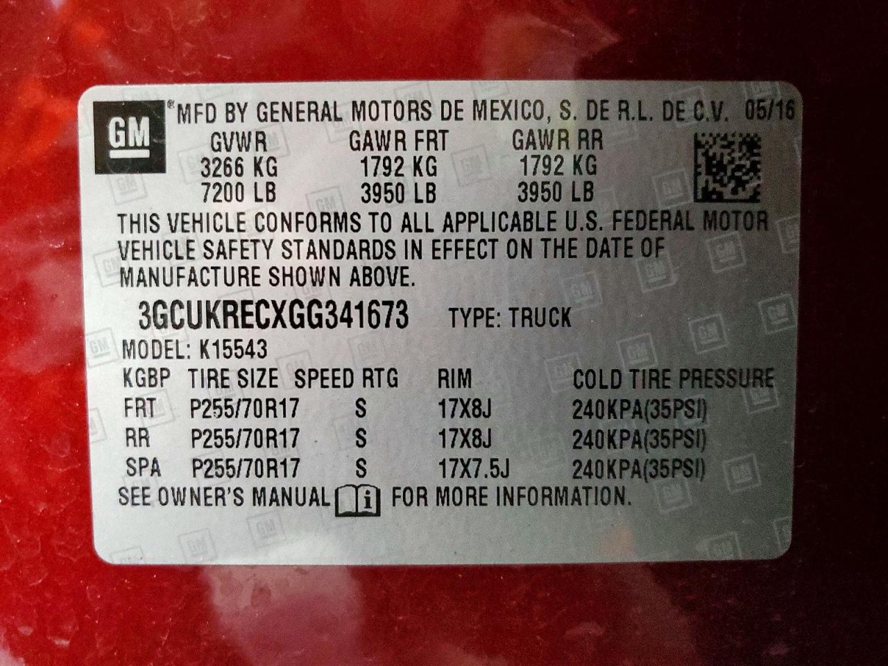 2016 CHEVROLET SILVERADO K1500 LT photo 37