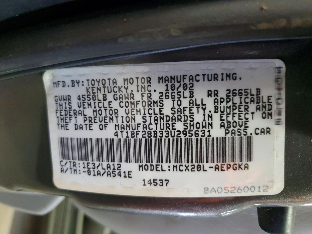 2003 TOYOTA AVALON XLS photo 23