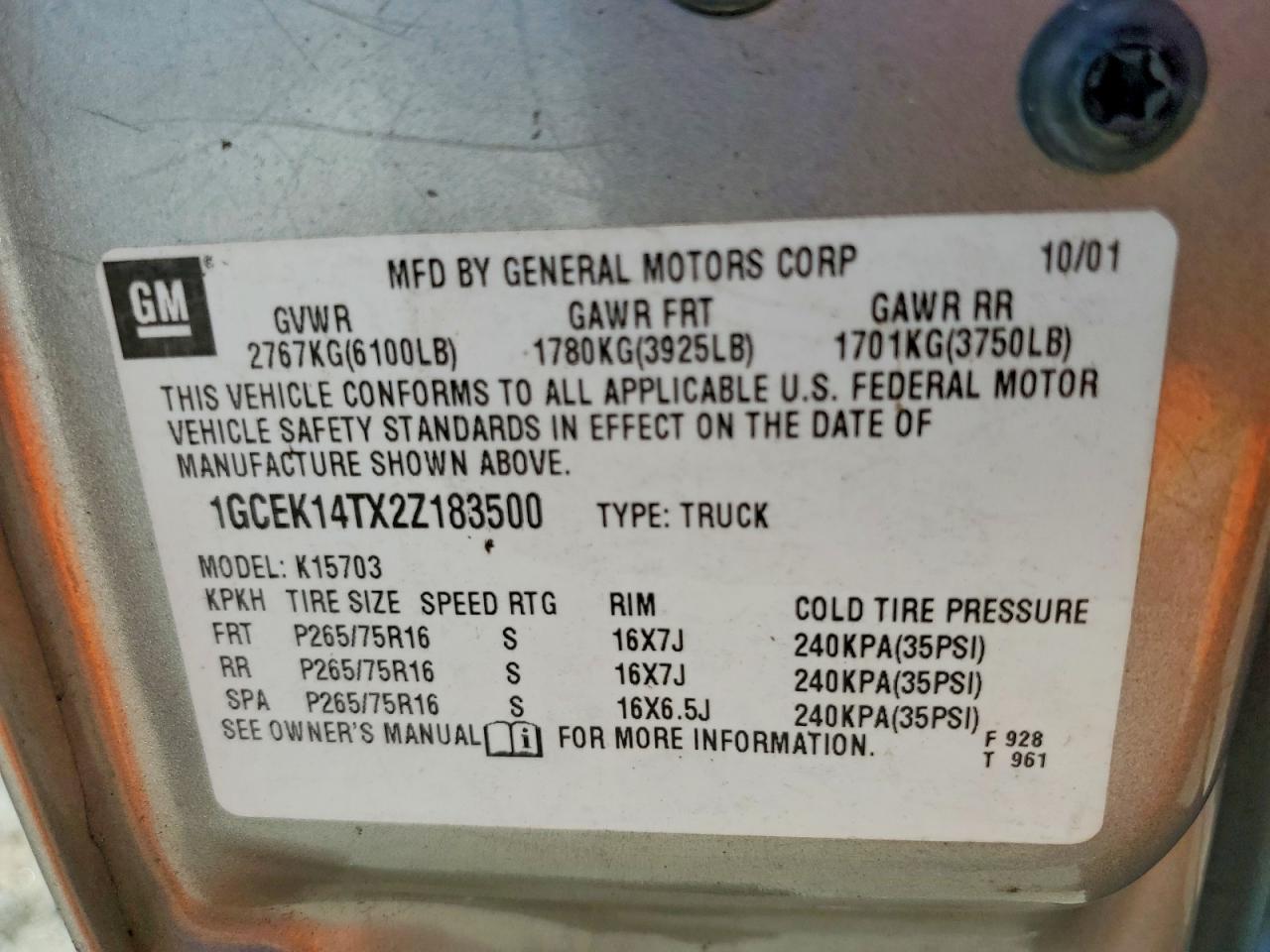 2002 CHEVROLET SILVERADO K1500 photo 12