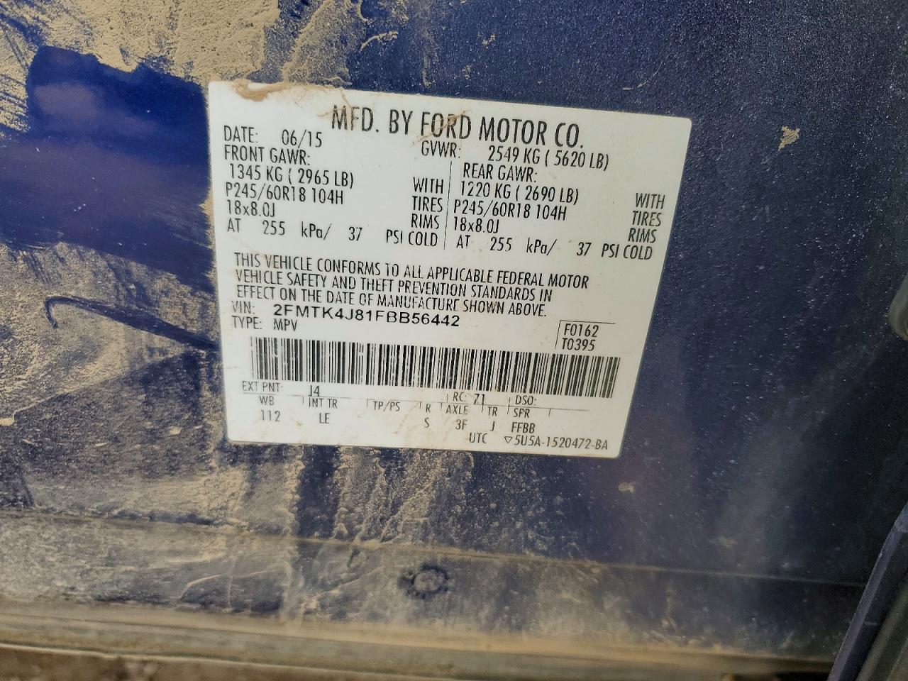 2015 FORD EDGE SEL photo 37