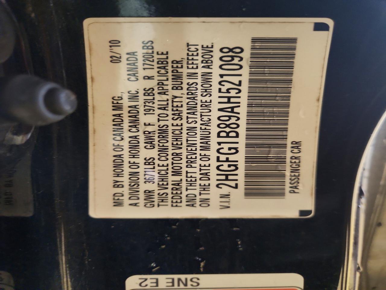 2010 HONDA CIVIC EX photo 45