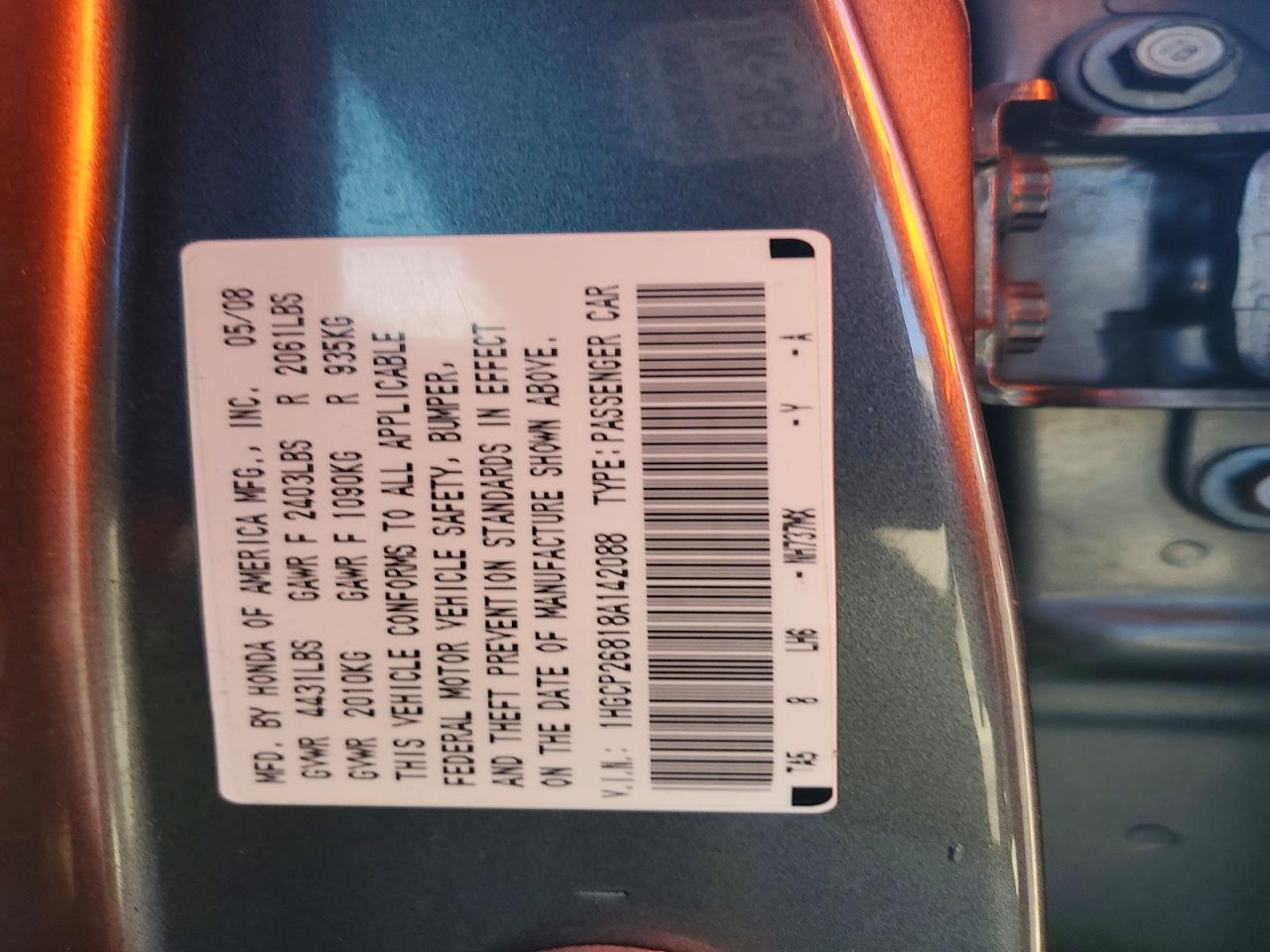2008 HONDA ACCORD photo 37