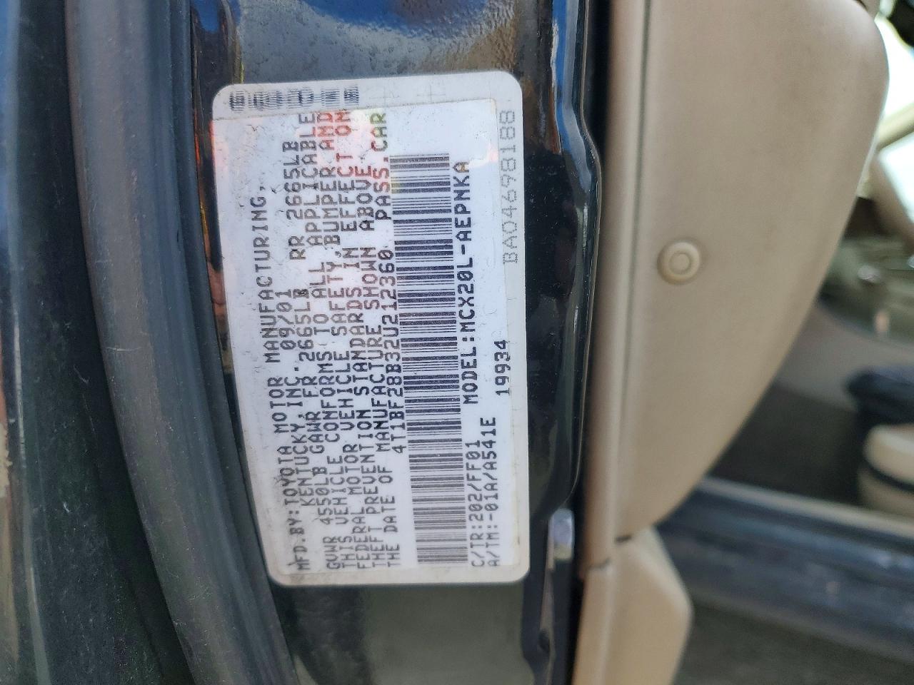 2002 TOYOTA AVALON XL photo 12