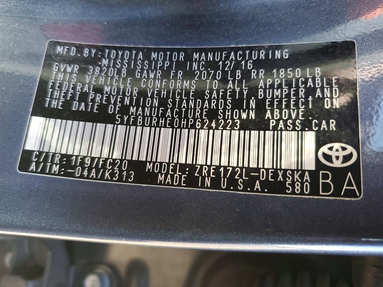 2017 TOYOTA COROLLA SE photo 23