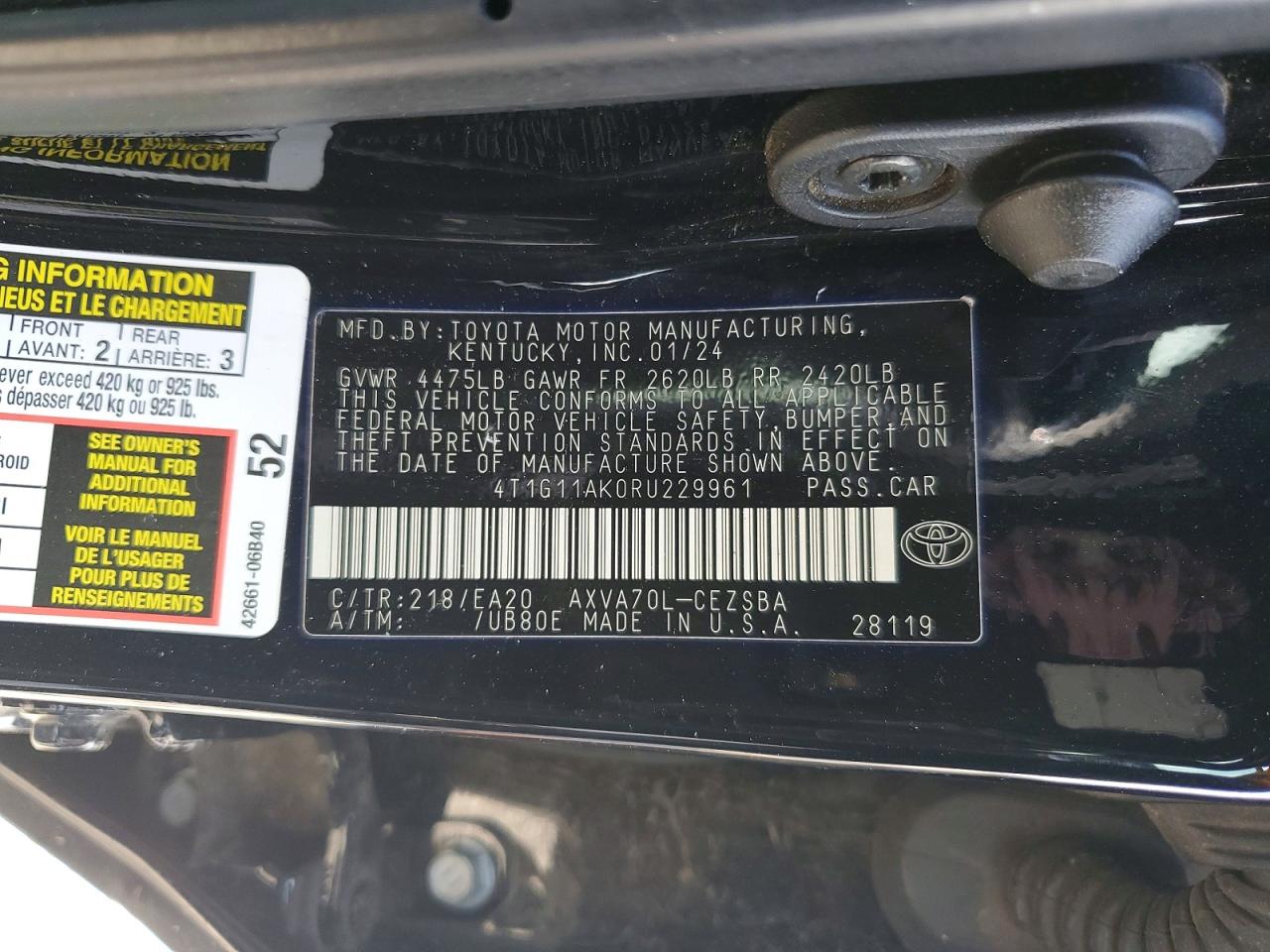 2024 TOYOTA CAMRY SE photo 23