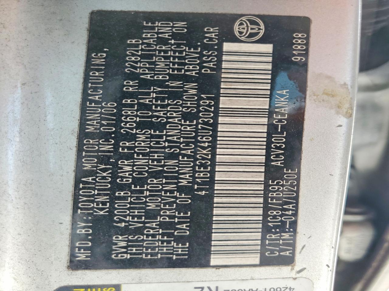 2006 TOYOTA CAMRY LE photo 34