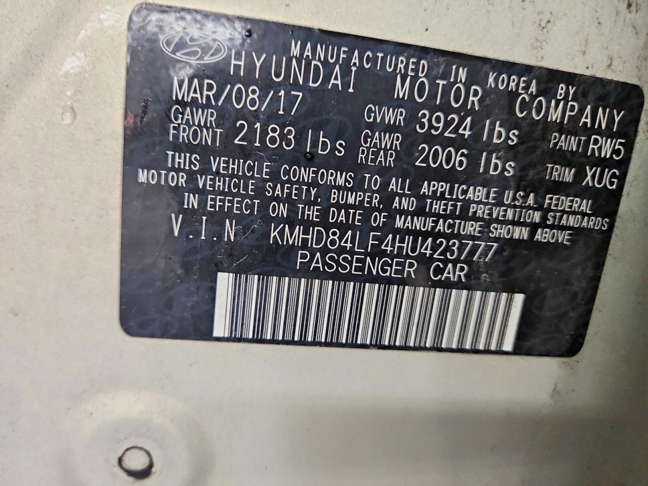 2017 HYUNDAI ELANTRA SE photo 12