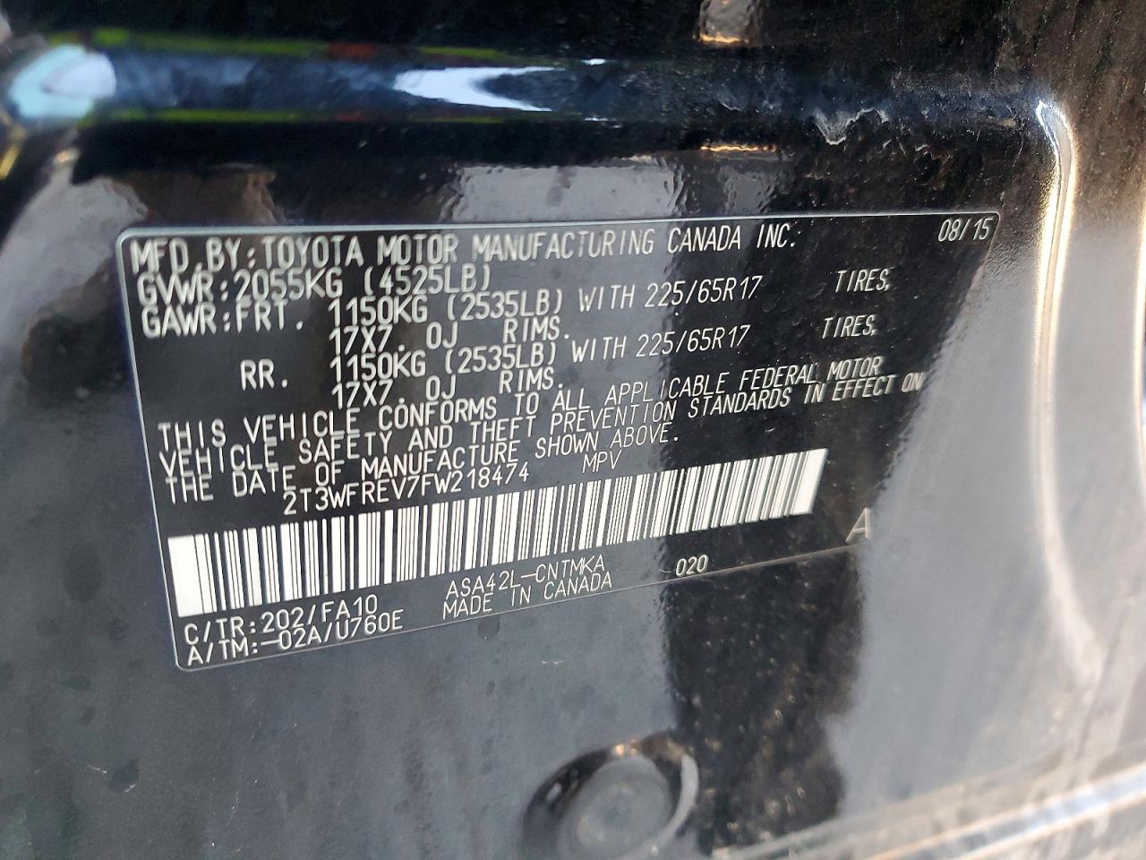 2015 TOYOTA RAV4 XLE photo 14