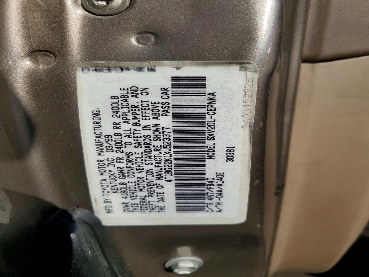 1999 TOYOTA CAMRY photo 23