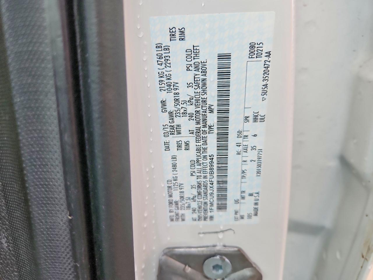2015 FORD ESCAPE TITANIUM photo 34