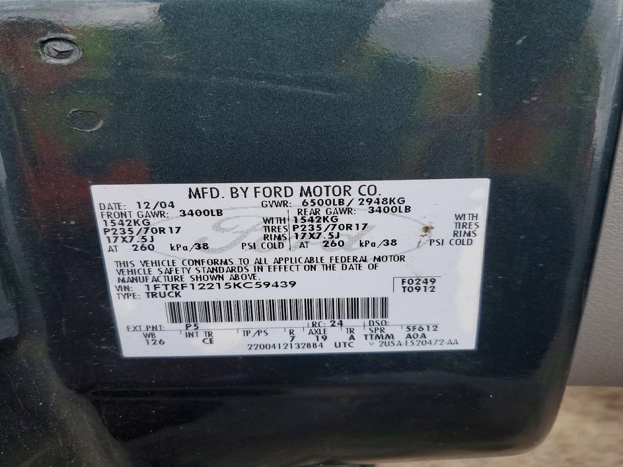 2005 FORD F150 photo 12