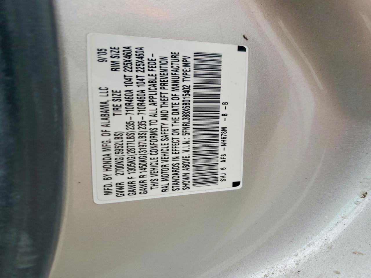 2006 HONDA ODYSSEY TOURING photo 25
