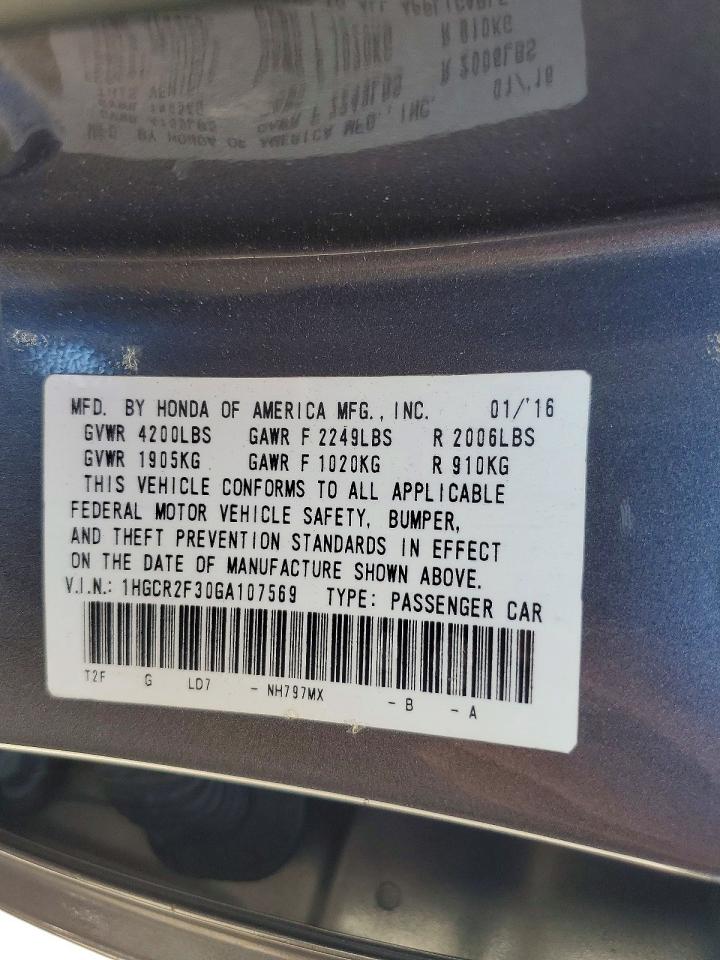 2016 HONDA ACCORD LX photo 23