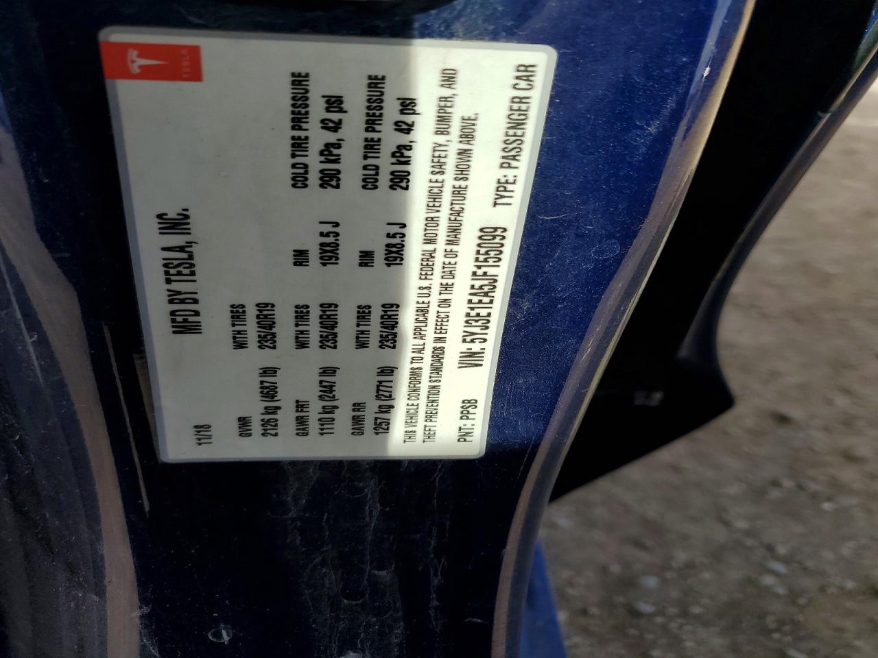 2018 TESLA MODEL 3 photo 37
