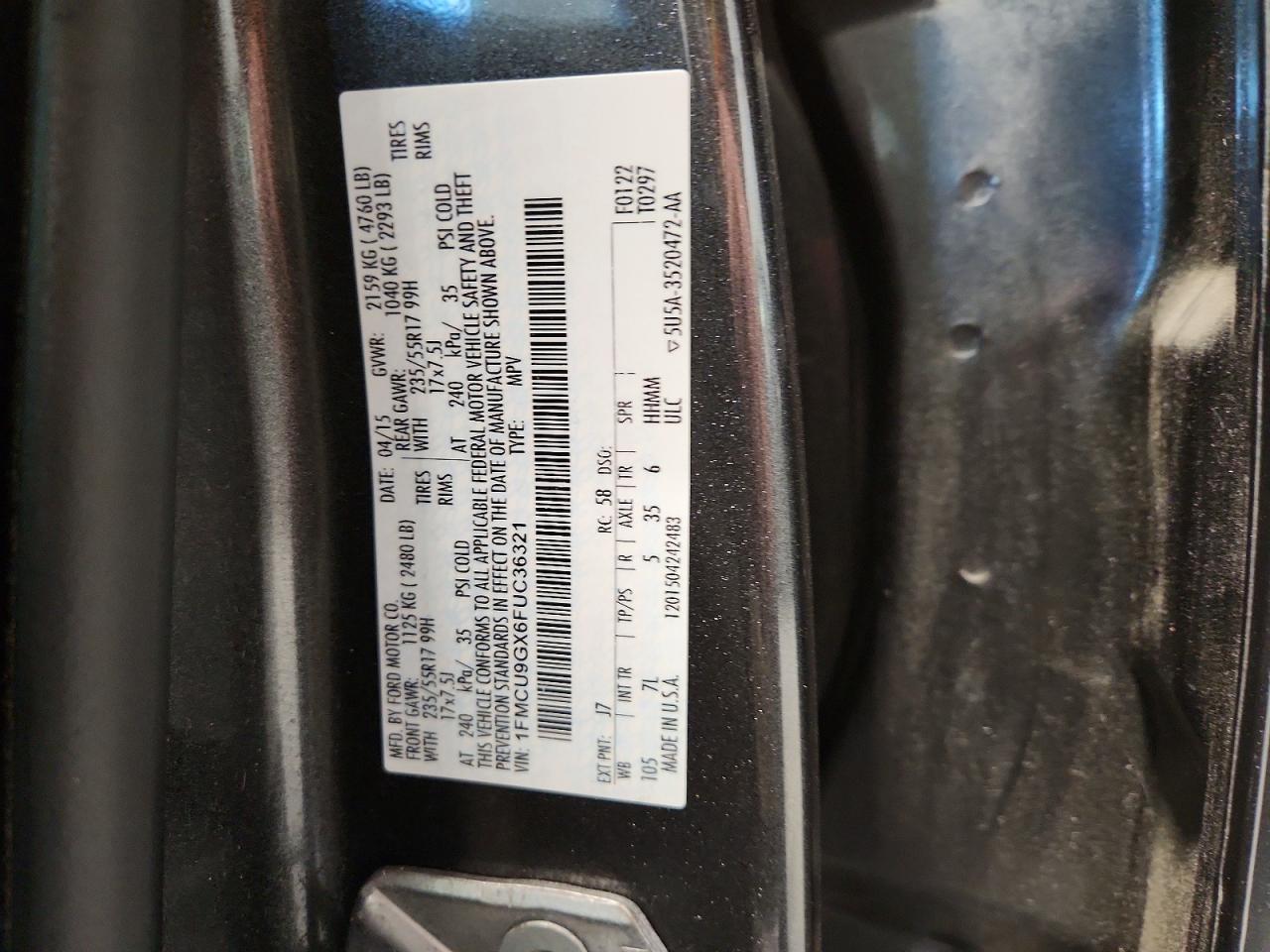 2015 FORD ESCAPE SE photo 22