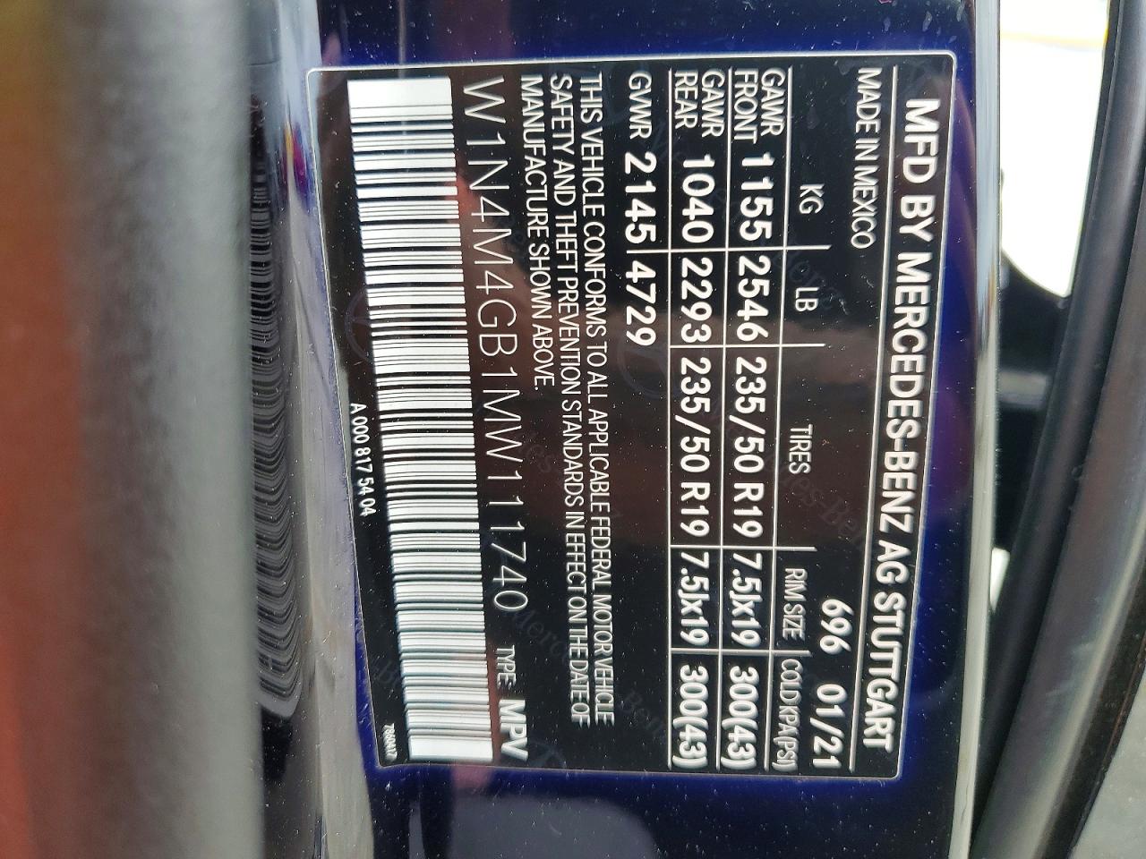 2021 MERCEDES-BENZ GLB 250 photo 14