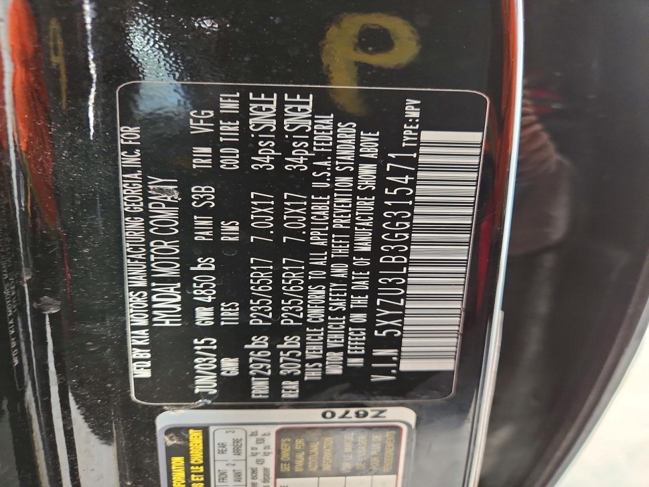 2016 HYUNDAI SANTA FE SPORT 2.4L photo 37