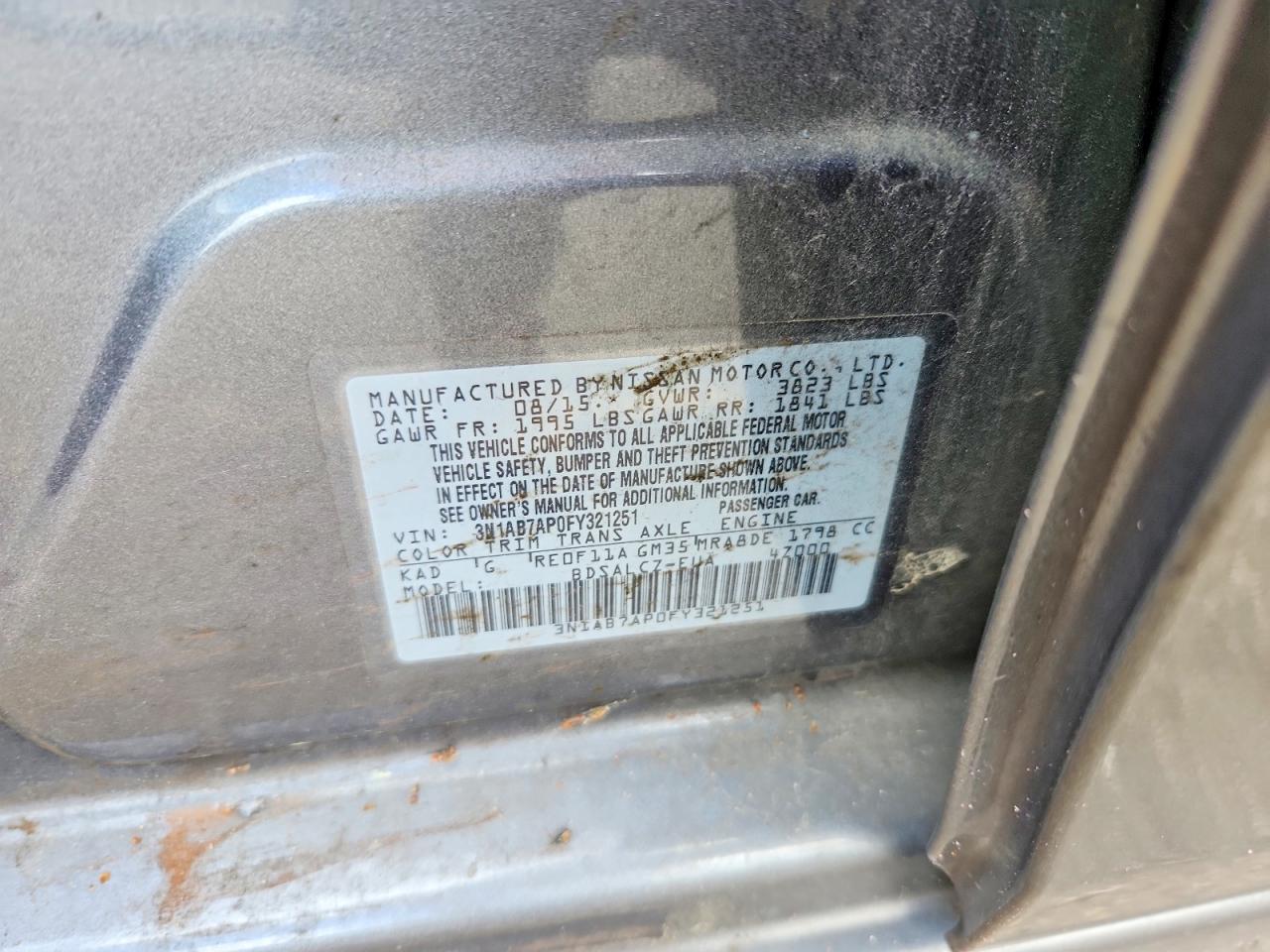 2015 NISSAN SENTRA S photo 34