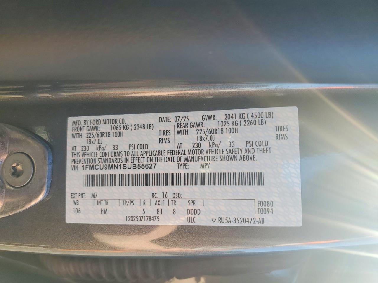 2025 FORD ESCAPE ST LINE photo 13