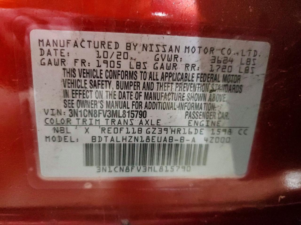 2021 NISSAN VERSA SR photo 23