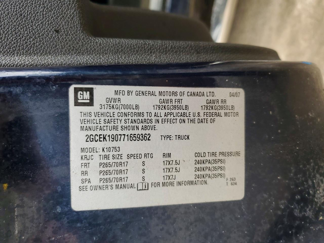 2007 CHEVROLET SILVERADO K1500 photo 12