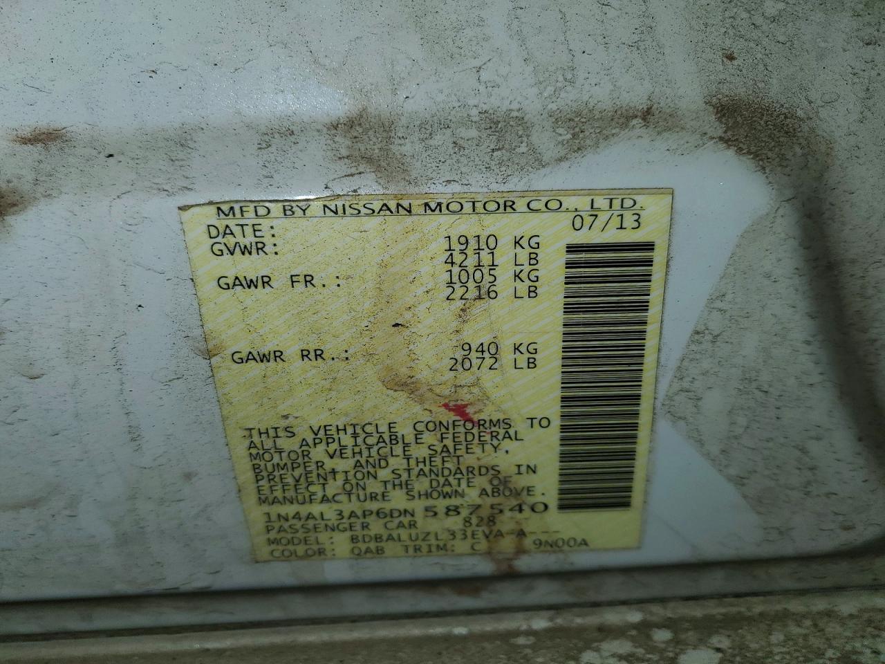 2013 NISSAN ALTIMA 2.5 photo 12
