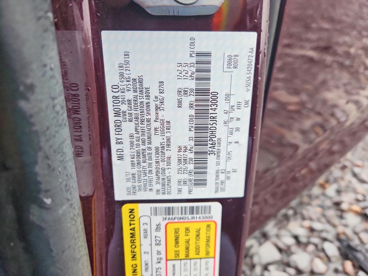 2018 FORD FUSION SE photo 25