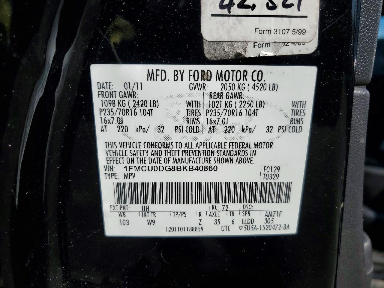 2011 FORD ESCAPE XLT photo 13