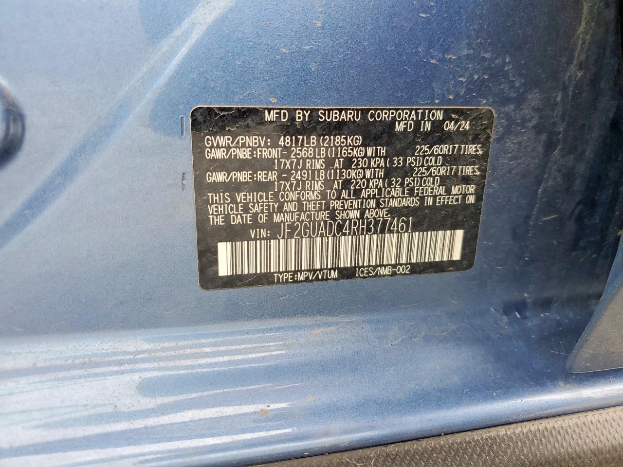 2024 SUBARU CROSSTREK PREMIUM photo 12