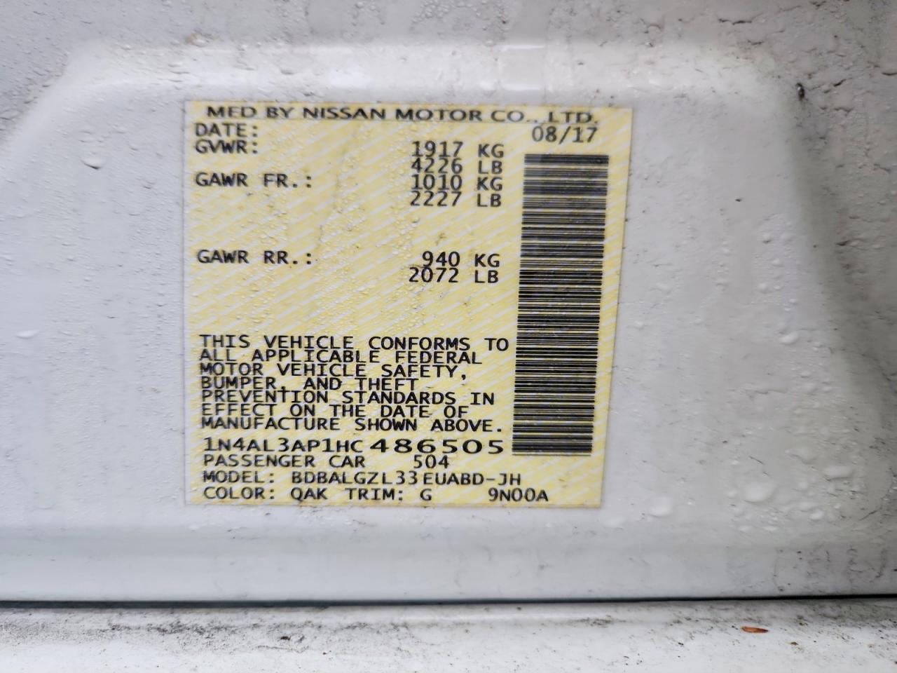 2017 NISSAN ALTIMA 2.5 S photo 23