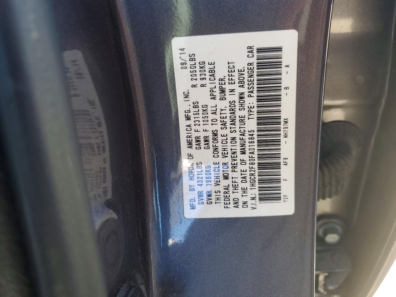 2015 HONDA ACCORD EXL photo 23
