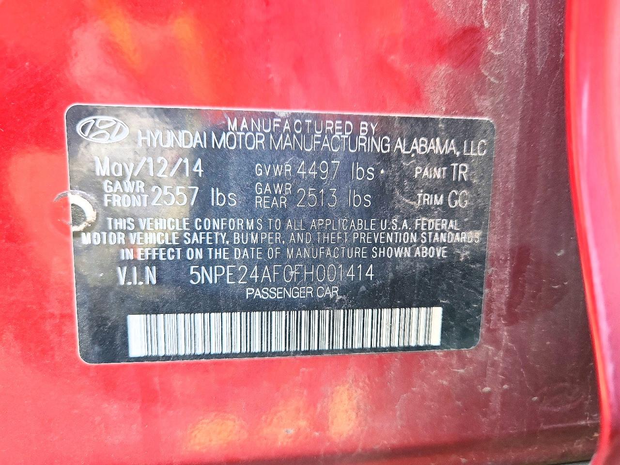 2015 HYUNDAI SONATA SE photo 12