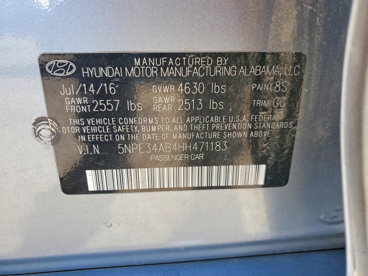 2017 HYUNDAI SONATA SPORT 2.0T photo 12