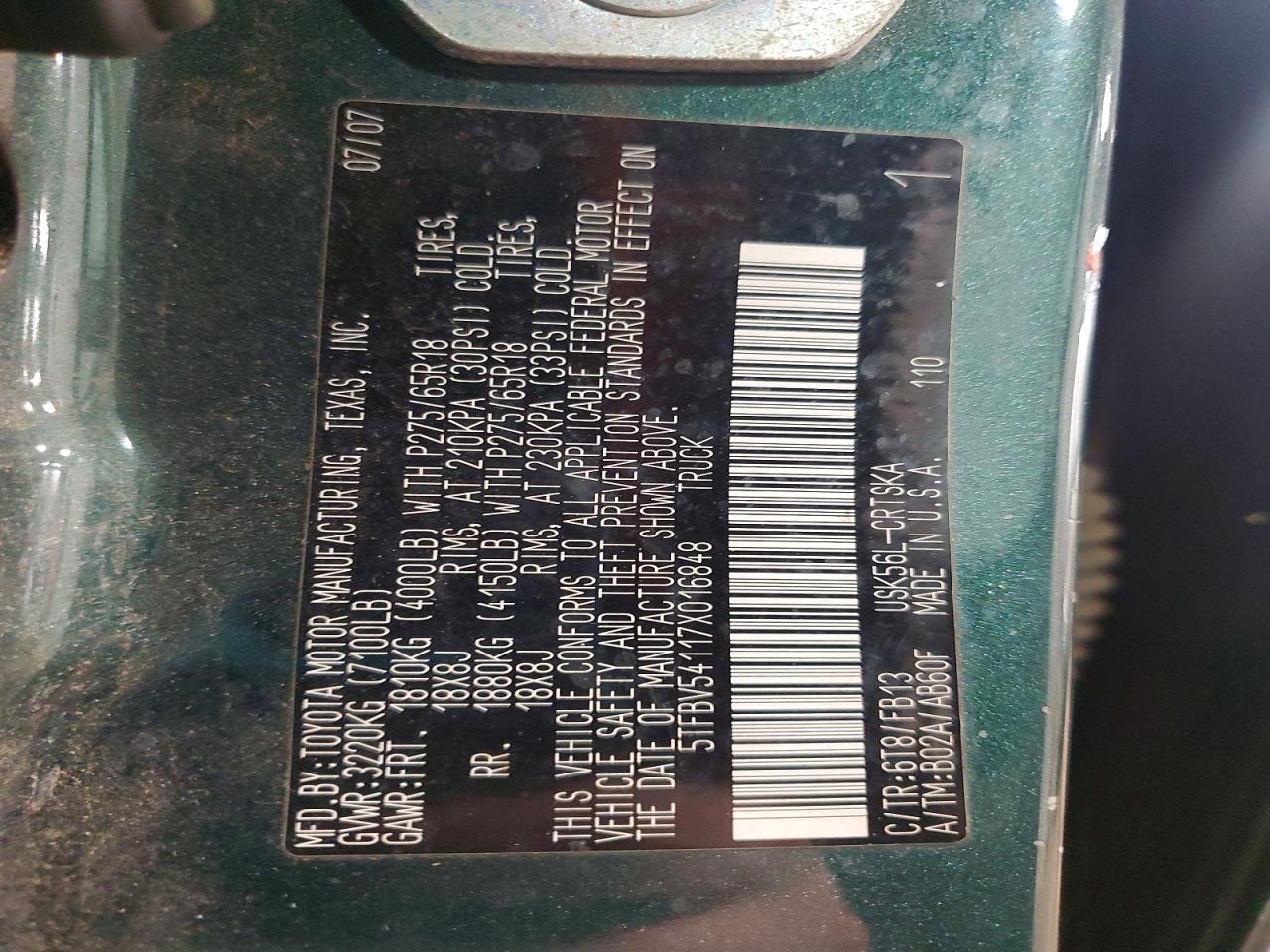 2007 TOYOTA TUNDRA SR5 photo 12