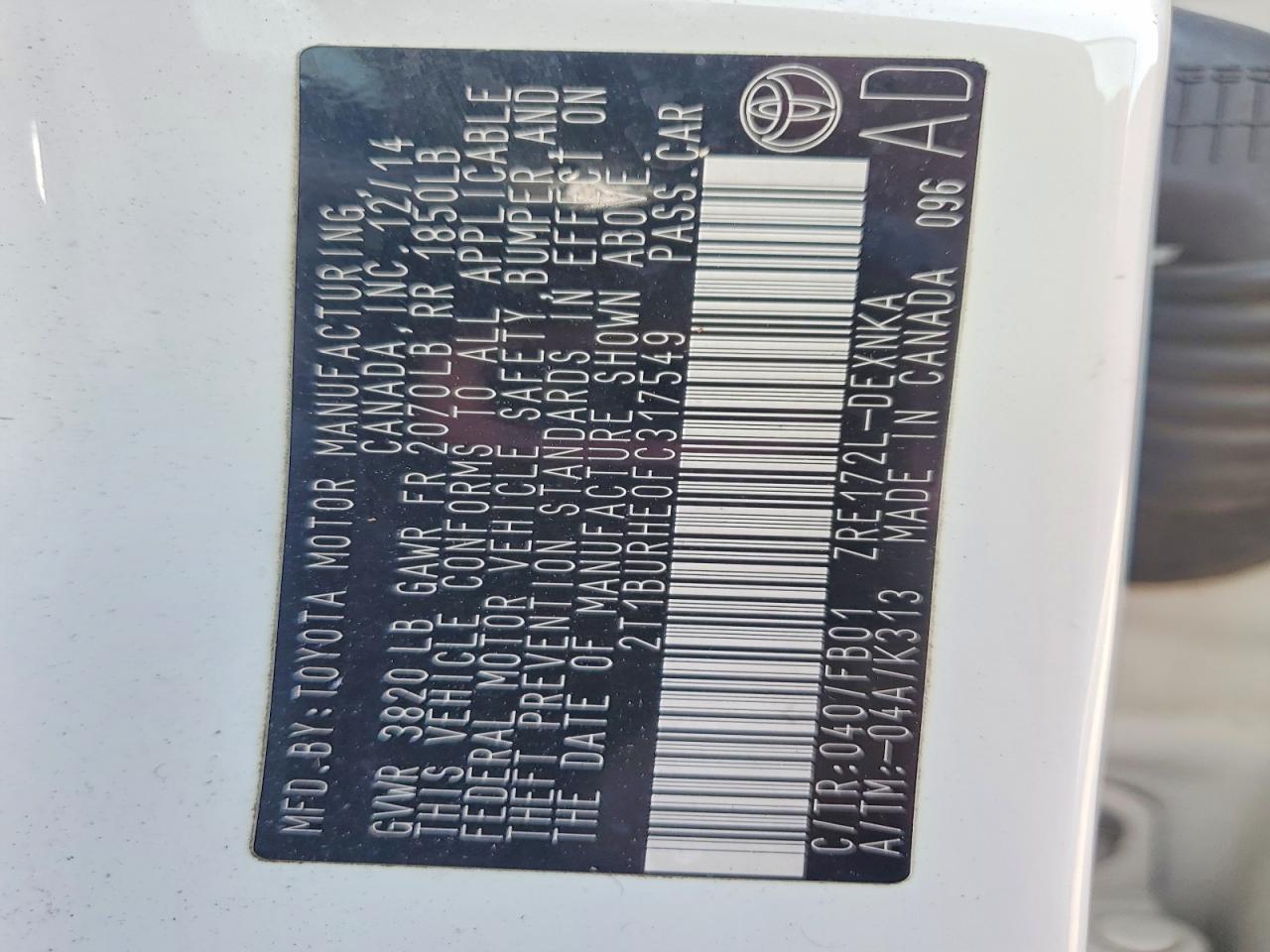 2015 TOYOTA COROLLA L photo 23