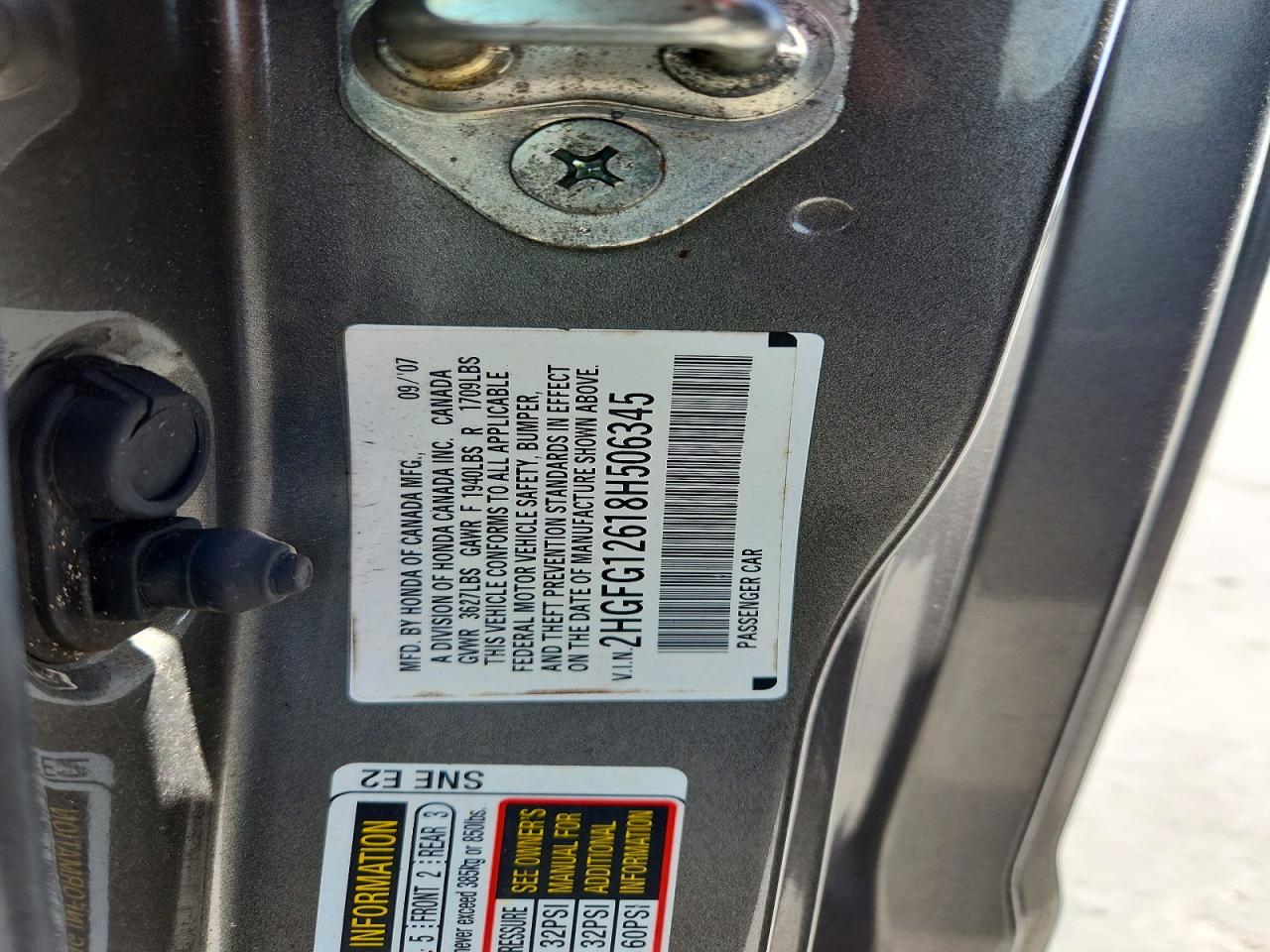 2008 HONDA CIVIC LX photo 12