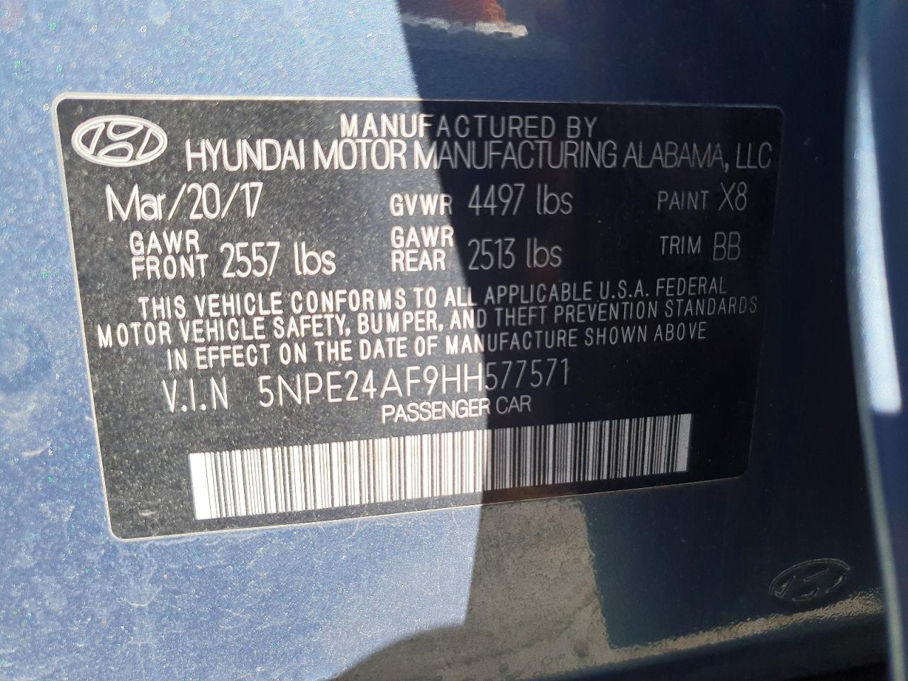 2017 HYUNDAI SONATA SE photo 12